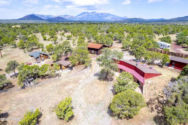 5920 Wildflower Rd, Flagstaff, AZ 86004 - aerial view featuring a forest view and a mountain view