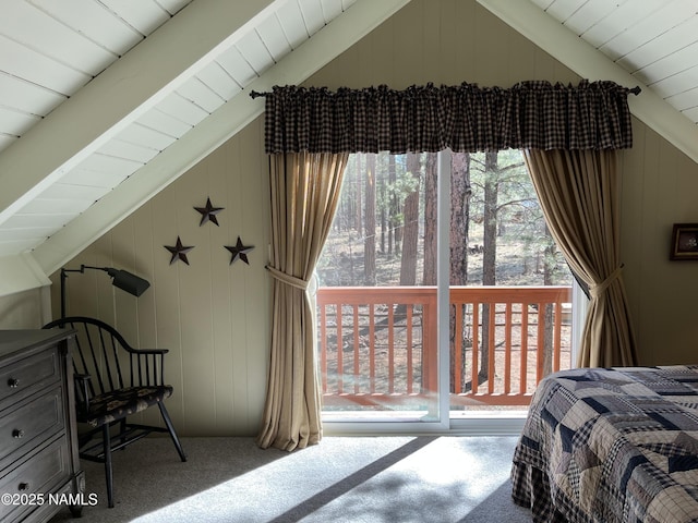 2511 Black Bear Ln, Pine Top, AZ 85935 - carpeted bedroom featuring vaulted ceiling