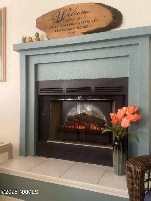 room details with a fireplace