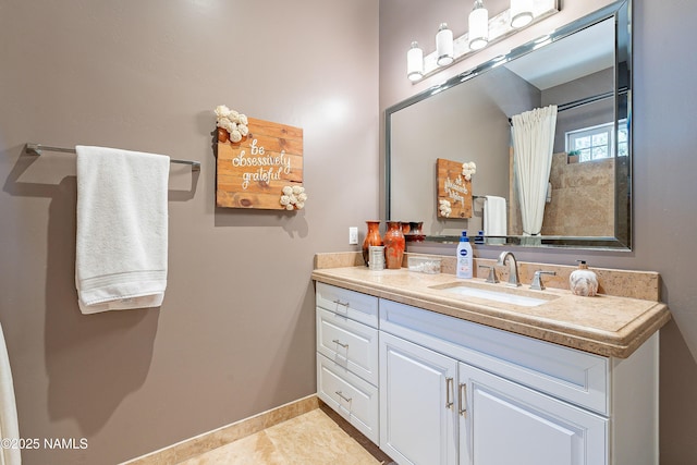 1533 S Minstrel Ln, Williams, AZ 86046 - full bathroom featuring vanity, a shower with shower curtain, and tile patterned flooring