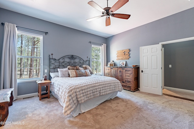 1533 S Minstrel Ln, Williams, AZ 86046 - bedroom with light colored carpet and ceiling fan