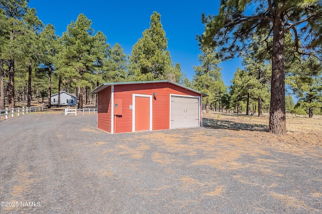 1533 S Minstrel Ln, Williams, AZ 86046 - view of outdoor structure with view of wooded area and driveway