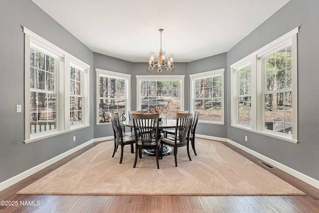 1533 S Minstrel Ln, Williams, AZ 86046 - dining space featuring a chandelier, plenty of natural light, and wood finished floors