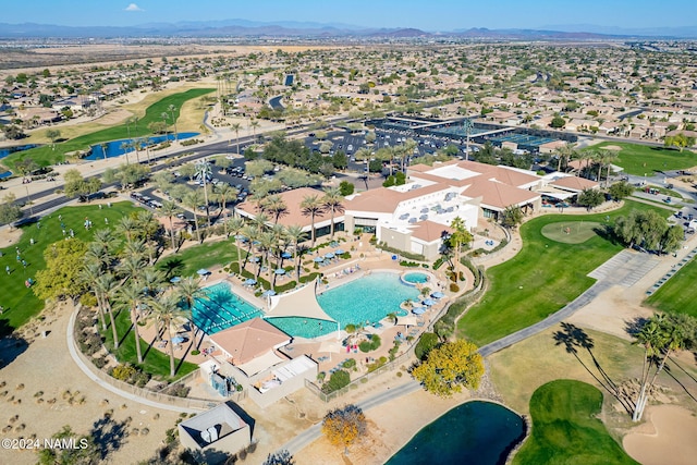 aerial view with a mountain view