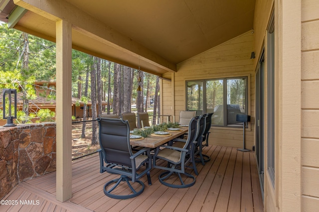 1451 N Mariposa Rd, Flagstaff, AZ 86004 - wooden deck featuring outdoor dining space