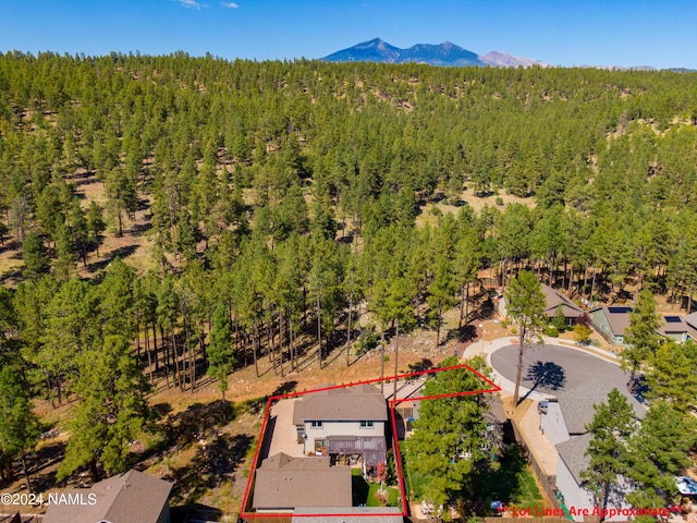 bird's eye view featuring a mountain view