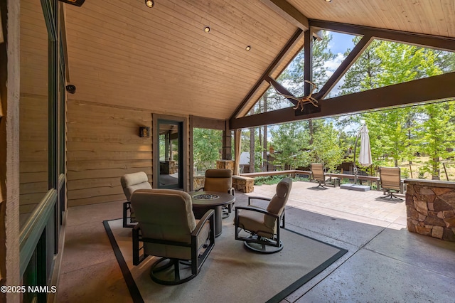 2047 E Del Rae Dr Unit 163, Flagstaff, AZ 86005 - view of patio with an outdoor fire pit