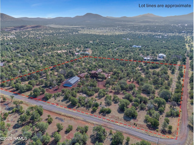 bird's eye view featuring a mountain view