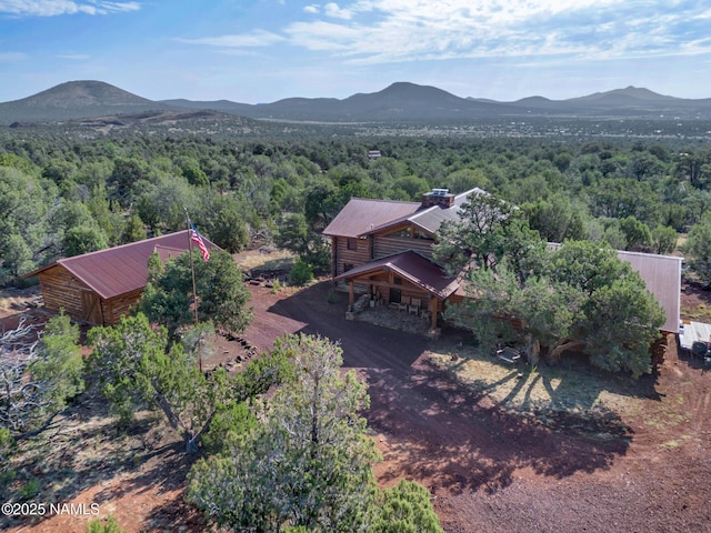 aerial view featuring a mountain view