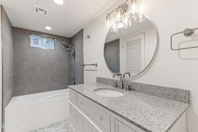 1024 E Hillcrest Dr, Flagstaff, AZ 86004 - bathroom featuring vanity, shower / bath combination, and recessed lighting