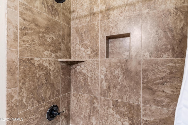 details featuring shower / tub combo with curtain