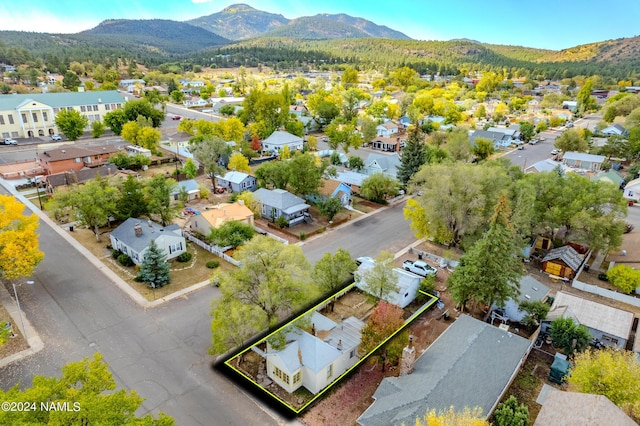 aerial view featuring a mountain view