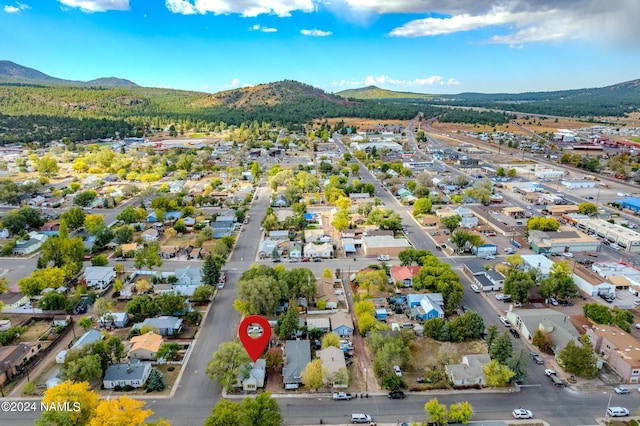 drone / aerial view with a mountain view