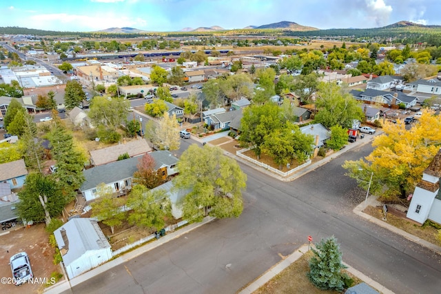 aerial view featuring a mountain view