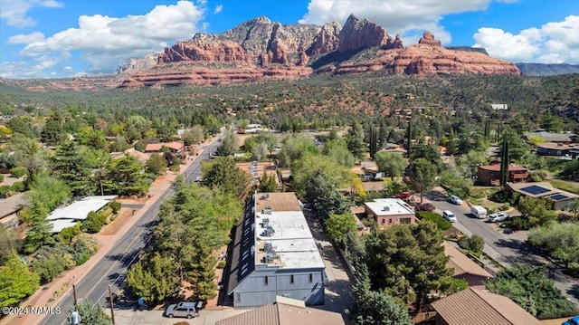 drone / aerial view with a mountain view