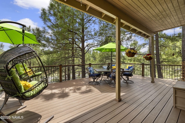 1248 W Lil Ben Trl, Flagstaff, AZ 86001 - deck with outdoor dining area