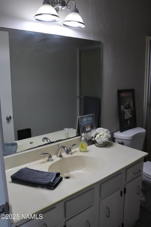 bathroom with toilet and vanity