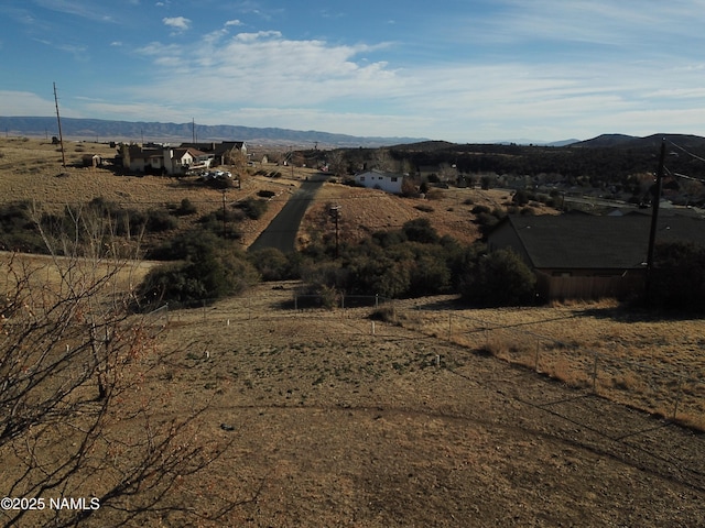 view of mountain feature featuring a rural view