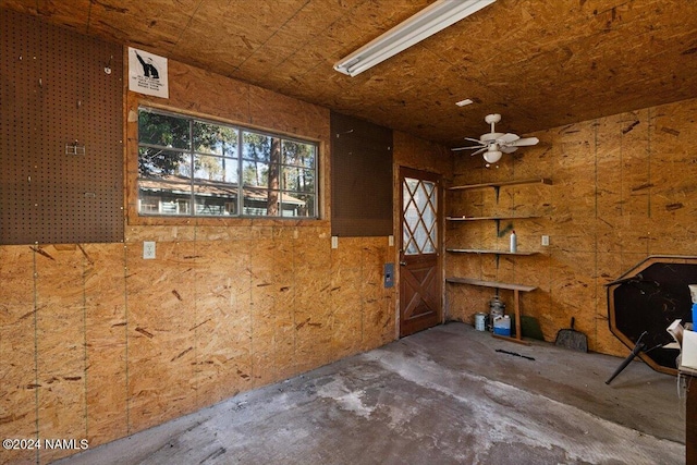 interior space with concrete floors