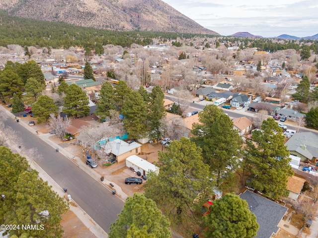 drone / aerial view with a mountain view