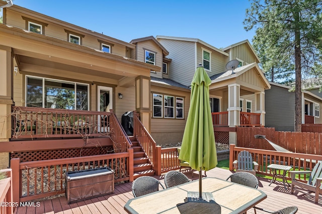 wooden terrace with fence