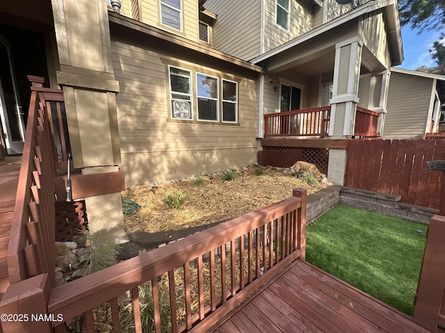 wooden deck with fence