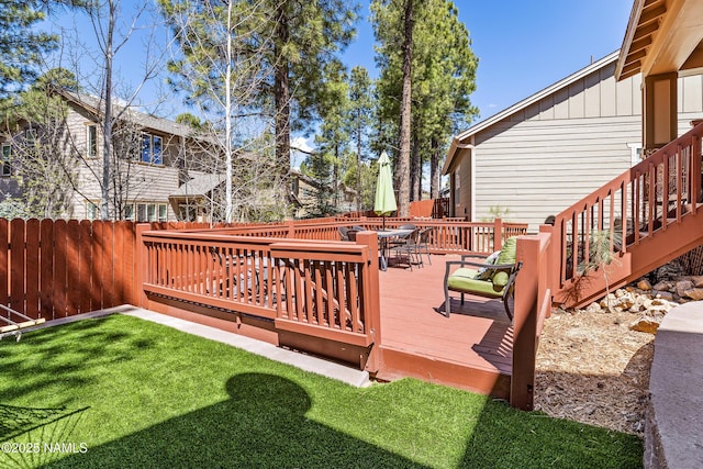 deck featuring fence