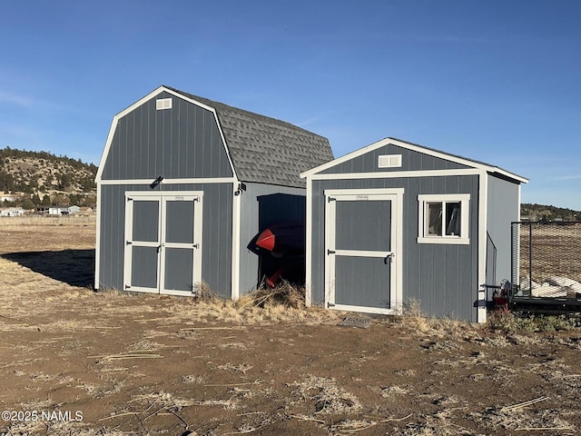 view of shed