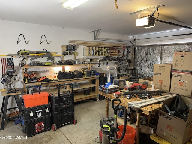garage featuring a garage door opener