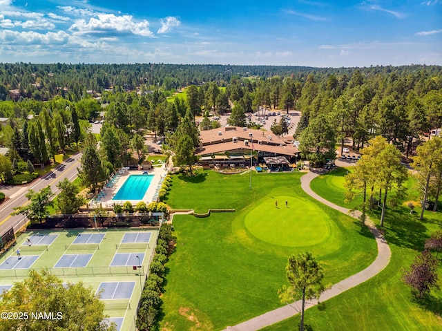 2201 N Rio De Flag Dr, Flagstaff, AZ 86004 - aerial view of a pool and a heavily wooded area