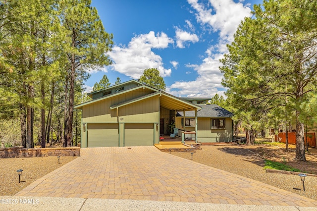 2201 N Rio De Flag Dr, Flagstaff, AZ 86004 - view of front of property with decorative driveway and an attached garage