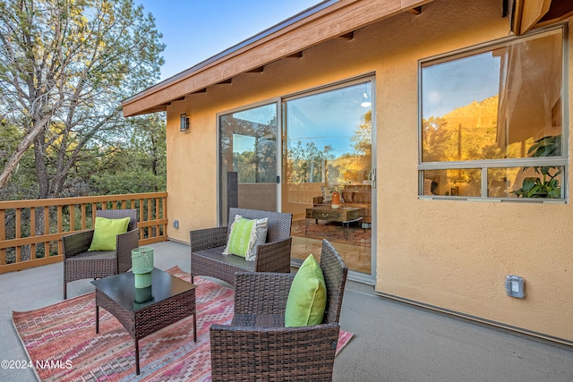 view of patio featuring an outdoor living space