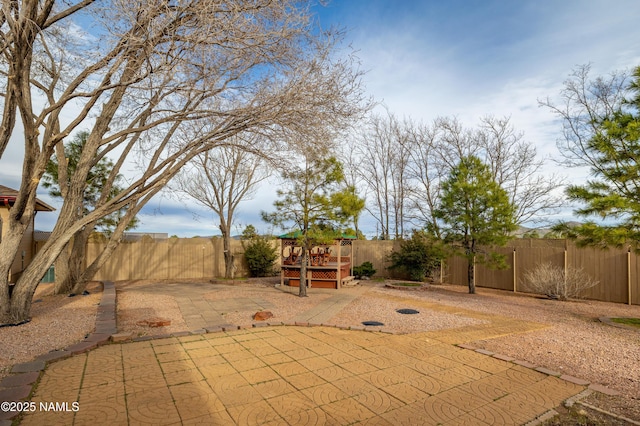 view of patio featuring a fenced backyard