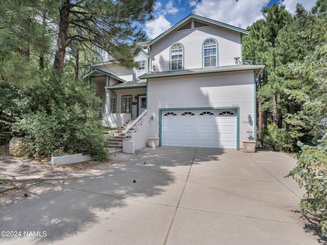 view of front facade with a garage