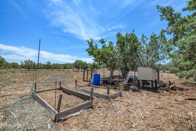 view of yard with a rural view