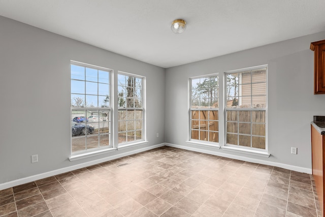 view of unfurnished dining area