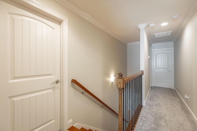 8337 Glenshire Ln, Chattanooga, TN 37421 - interior space with carpet floors, ornamental molding, baseboards, and visible vents