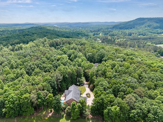 drone / aerial view with a mountain view