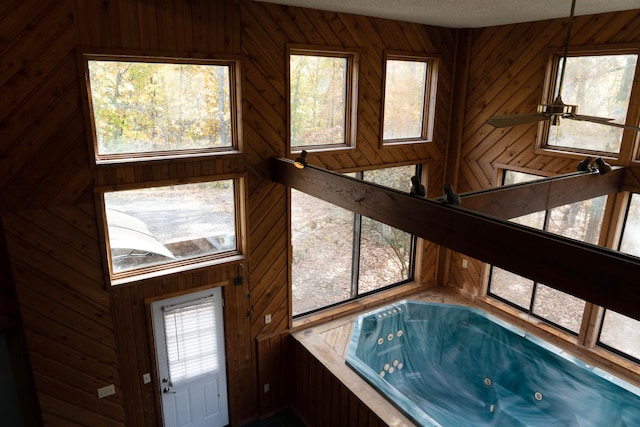 interior space featuring an indoor hot tub