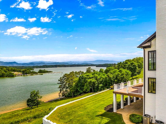 property view of water featuring a mountain view