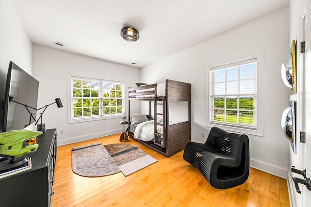 bedroom featuring light hardwood / wood-style floors