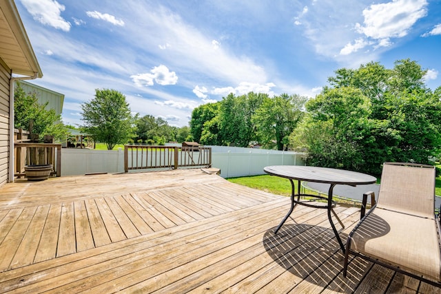 view of wooden deck