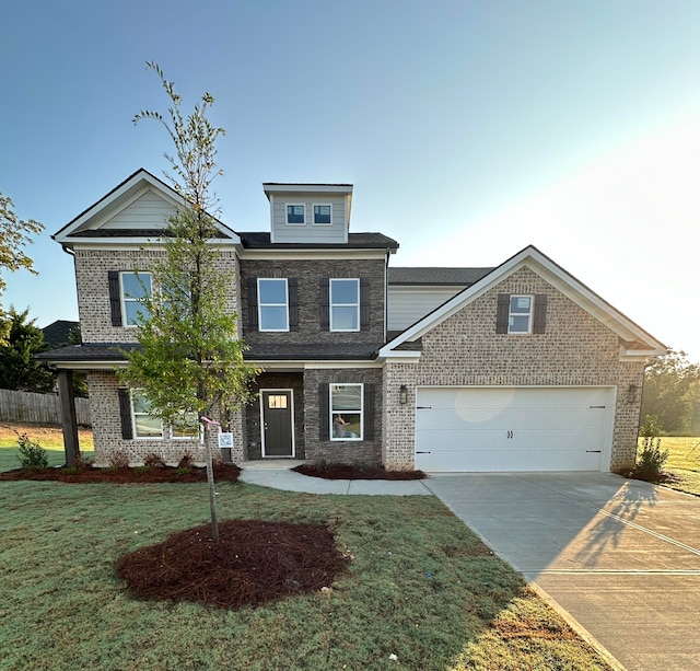 view of front of property with a front lawn