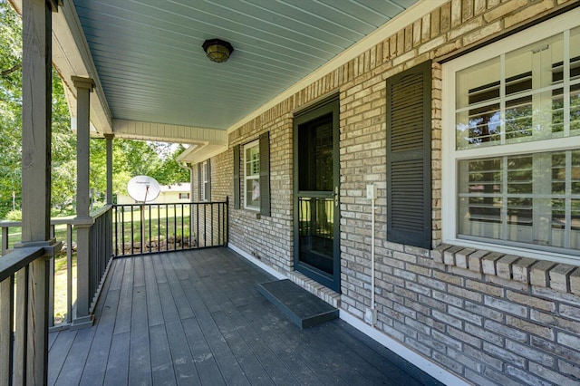 deck with a porch