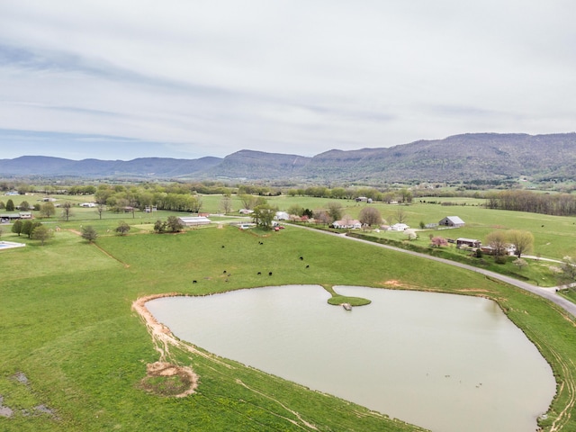 view of property's community with a water and mountain view and a rural view