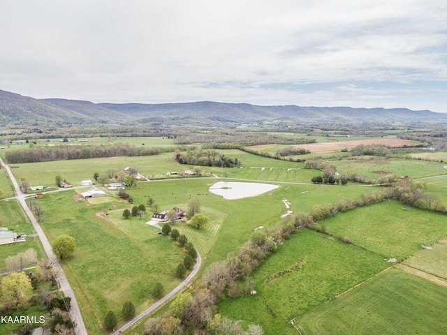 aerial view with a rural view and a mountain view