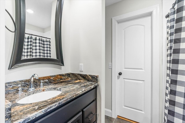 bathroom featuring vanity and tile patterned floors