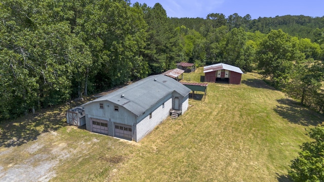 aerial view with a forest view
