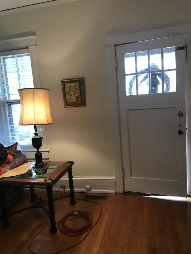 foyer featuring hardwood / wood-style flooring