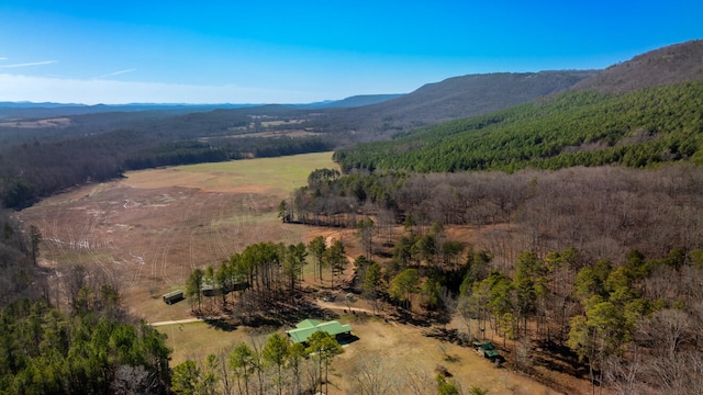 aerial view with a mountain view